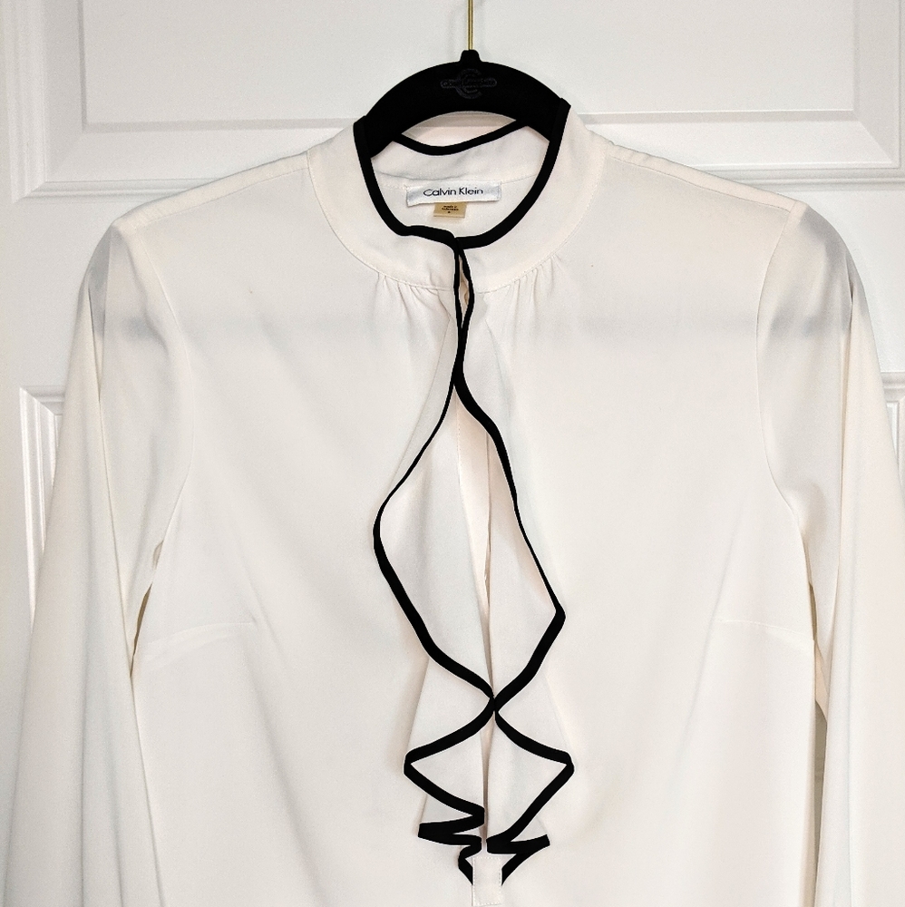 Calvin Klein ruffled blouse size small